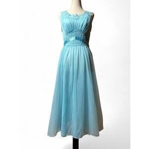 Vintage 50s 60s Vanity Fair Lace Babydoll Lingerie Slip Dress Sz 32 Nightgown